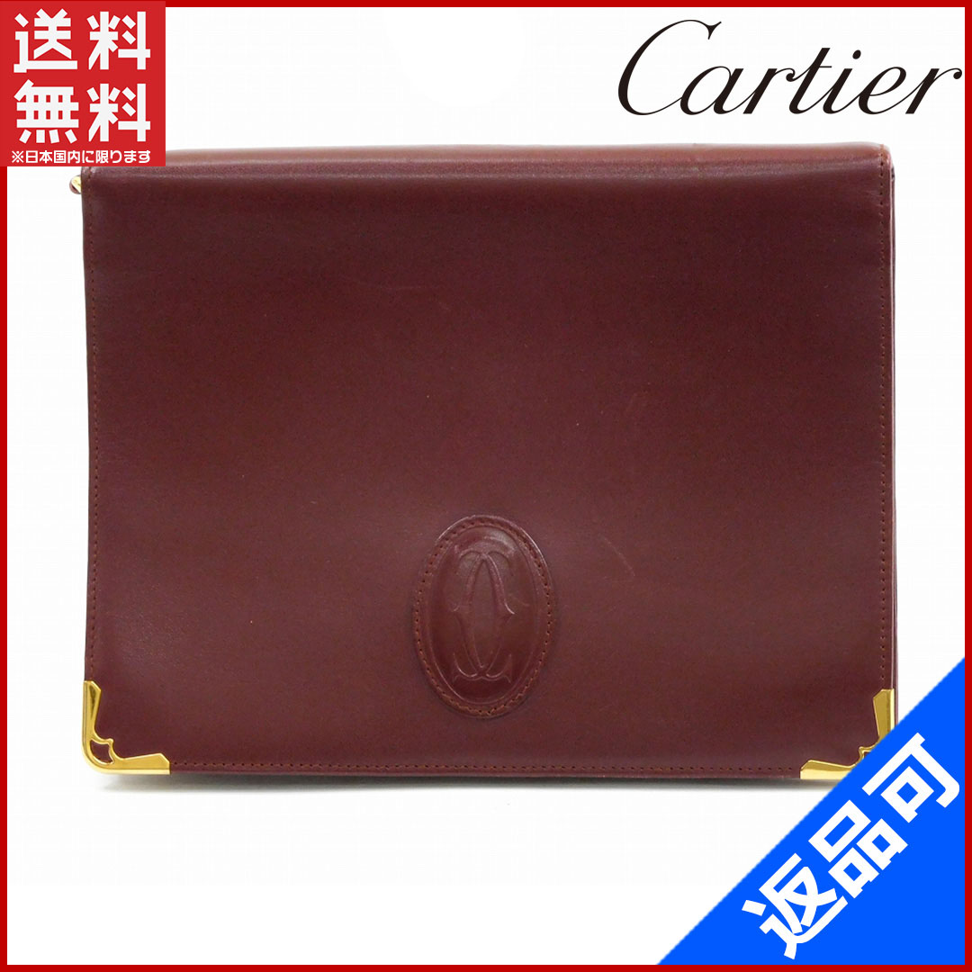 カルティエ バッグ Cartier セカンドバッグ ポーチ マストライン ボルドー 人気 即納 【中古】 X11236